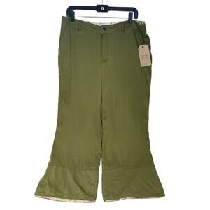 NWT‎ Frye And Co Woodland Green Flared Pants Large